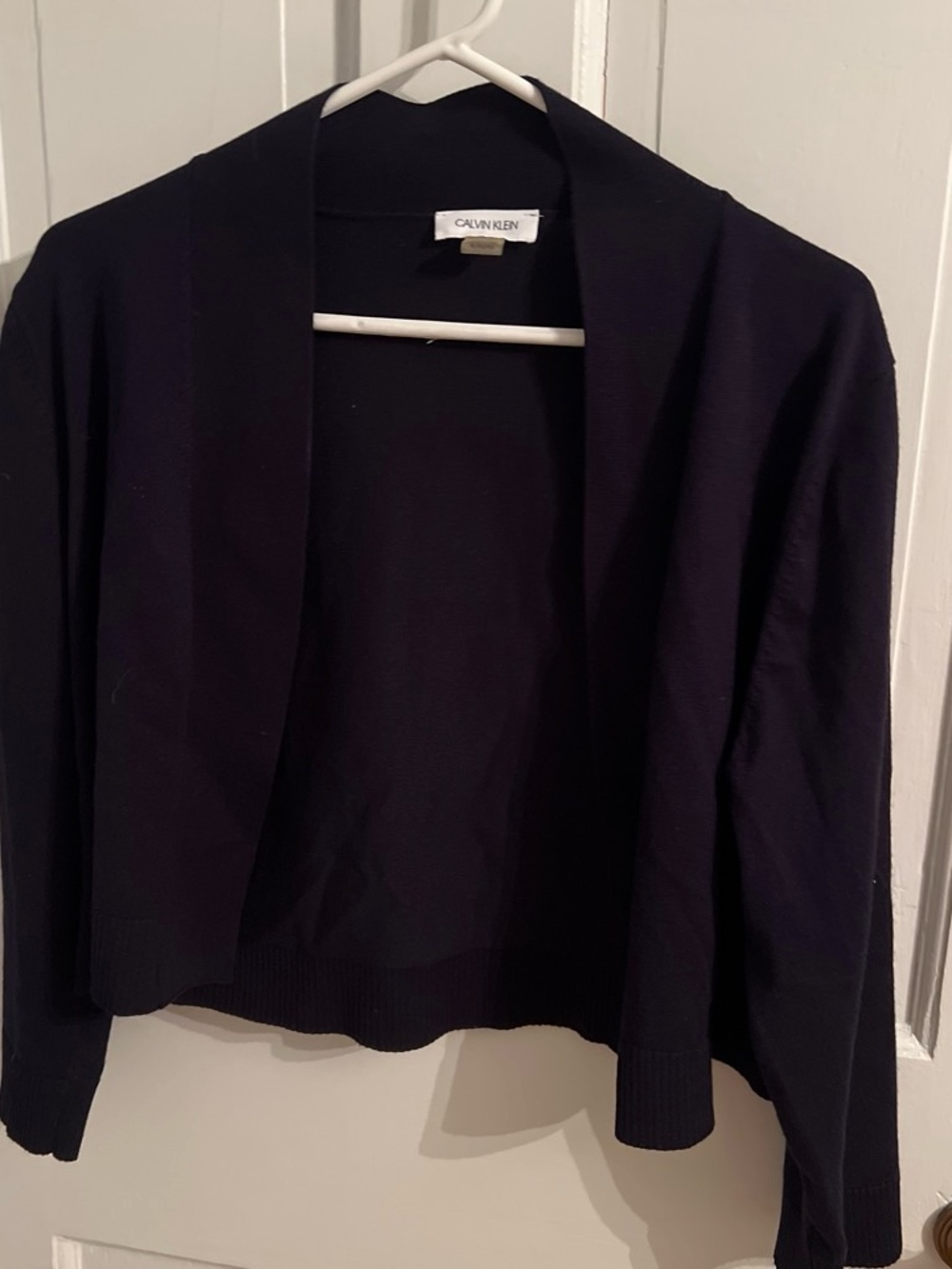 Calvin Klein Black Open-Front Cropped Cardigan